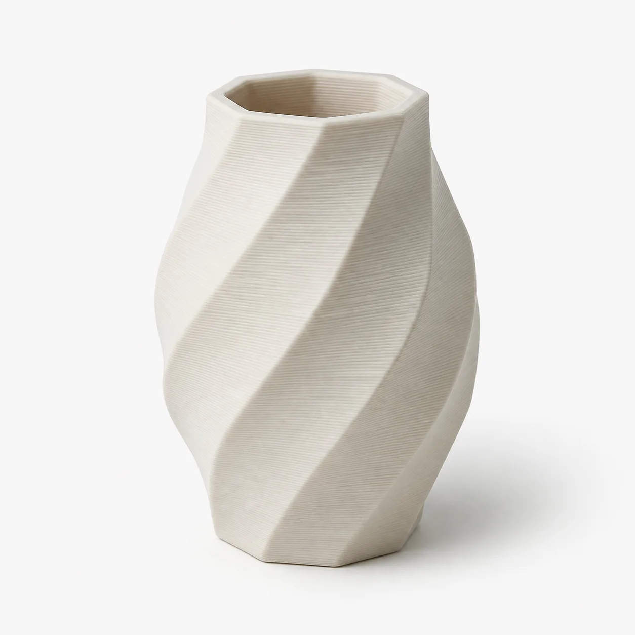 AI-generated printable geometric vase 3D model render