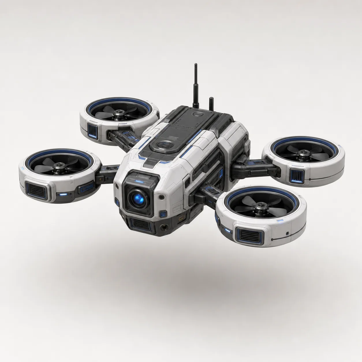AI-generated sci-fi drone 3D model example